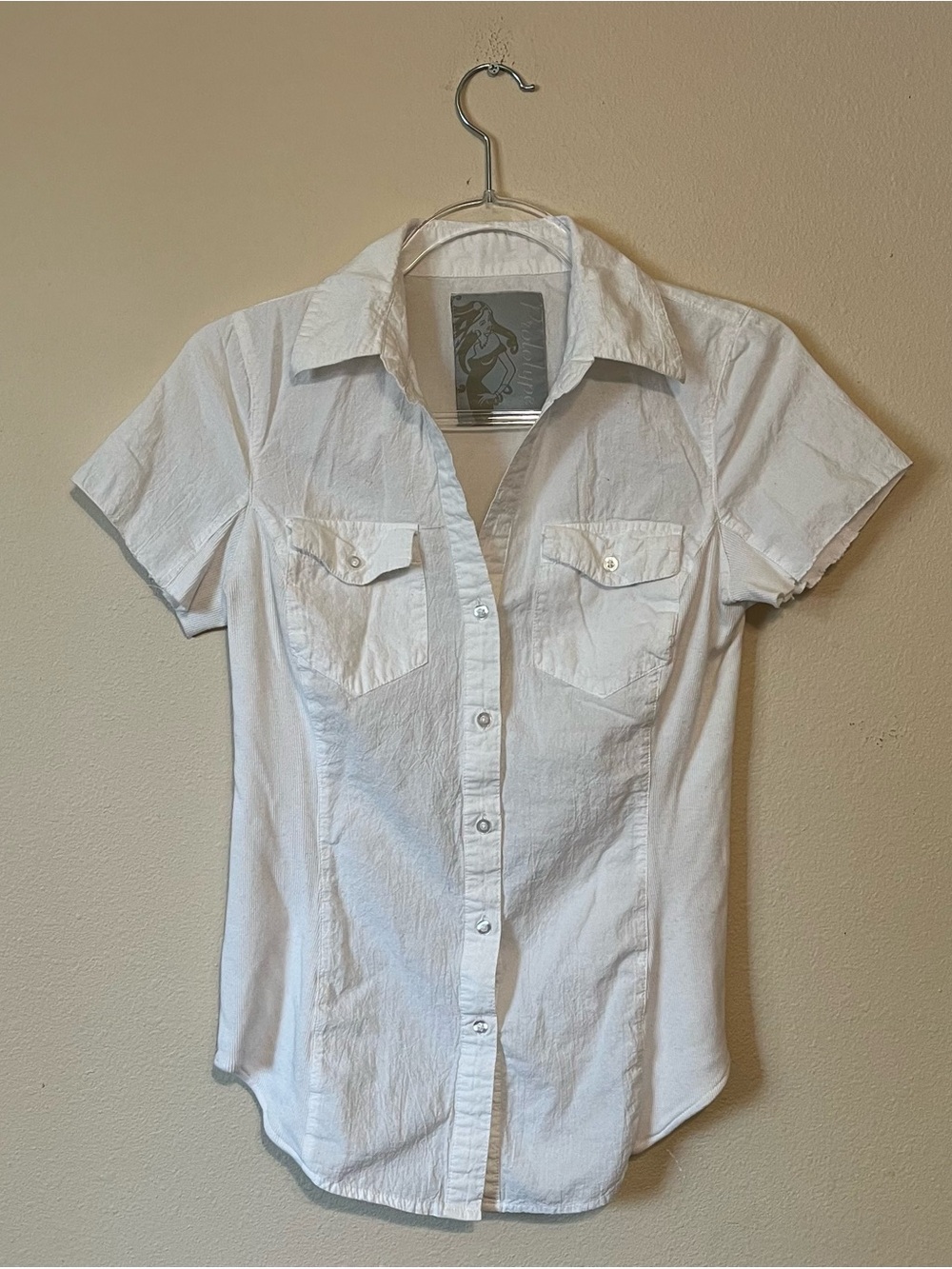 Prototype White Short Sleeve Button-Down Shirt XS